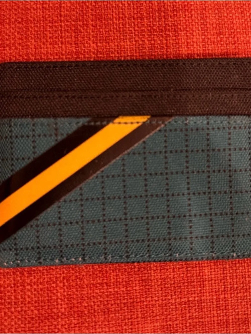 Herschel Supply Company Teal and Black Card Holder with Yellow Stripe